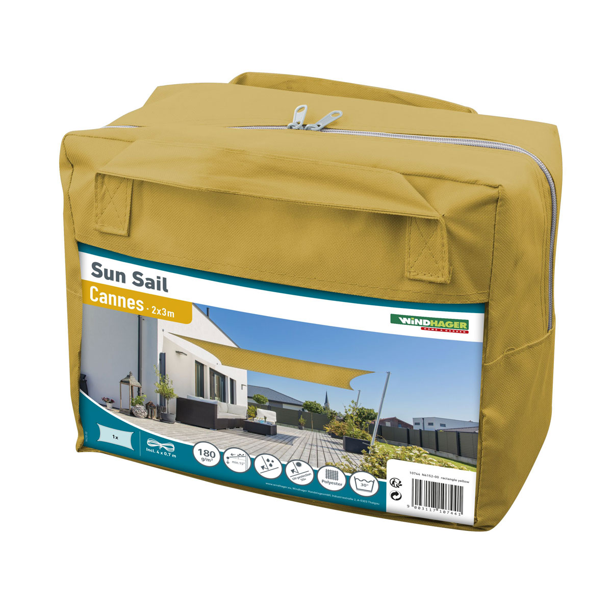 Rechteck-Segel Cannes 2 x 3 m gelb Bild 4