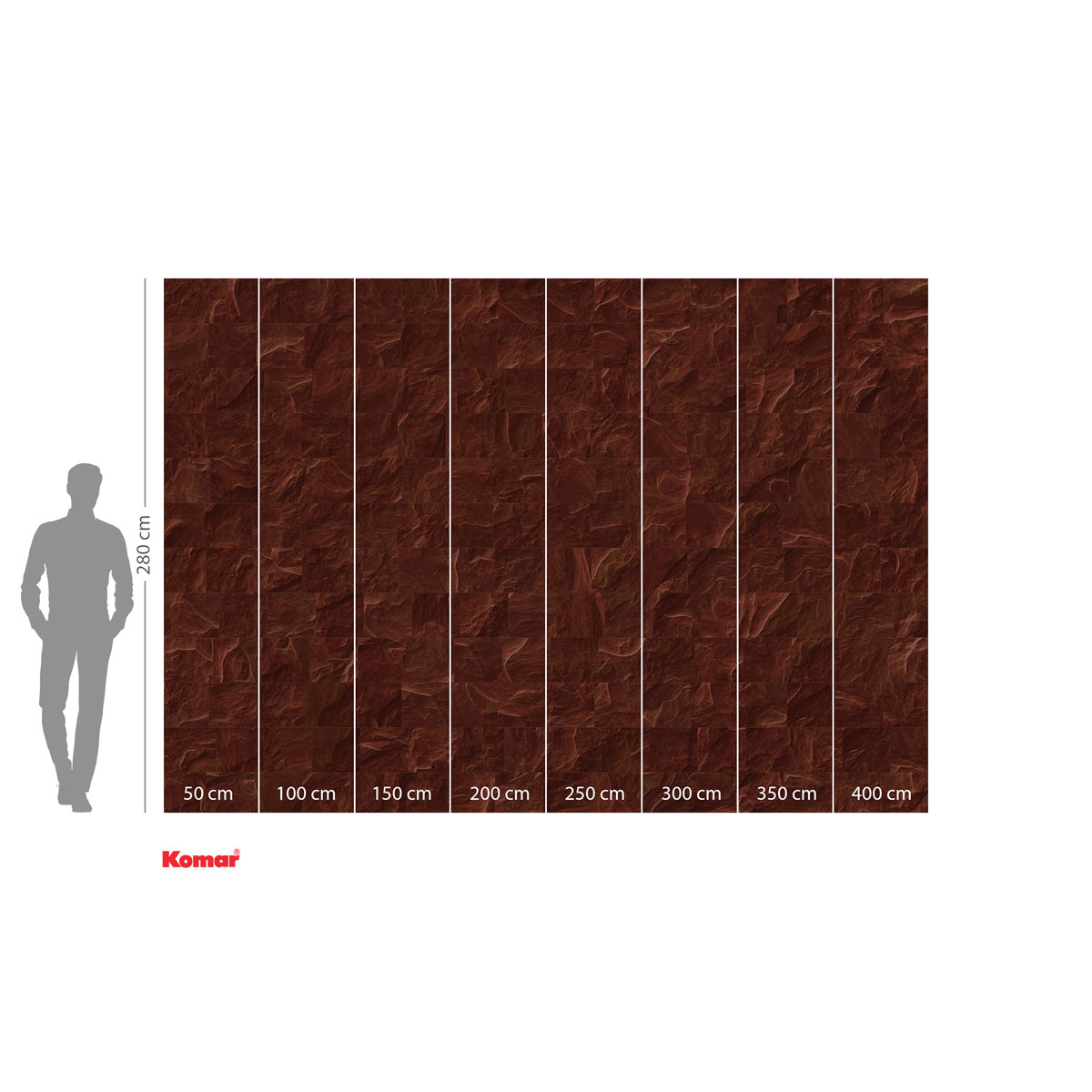 Komar  Vlies Fototapete Red Slate Tiles 400x280 cm Bild 3