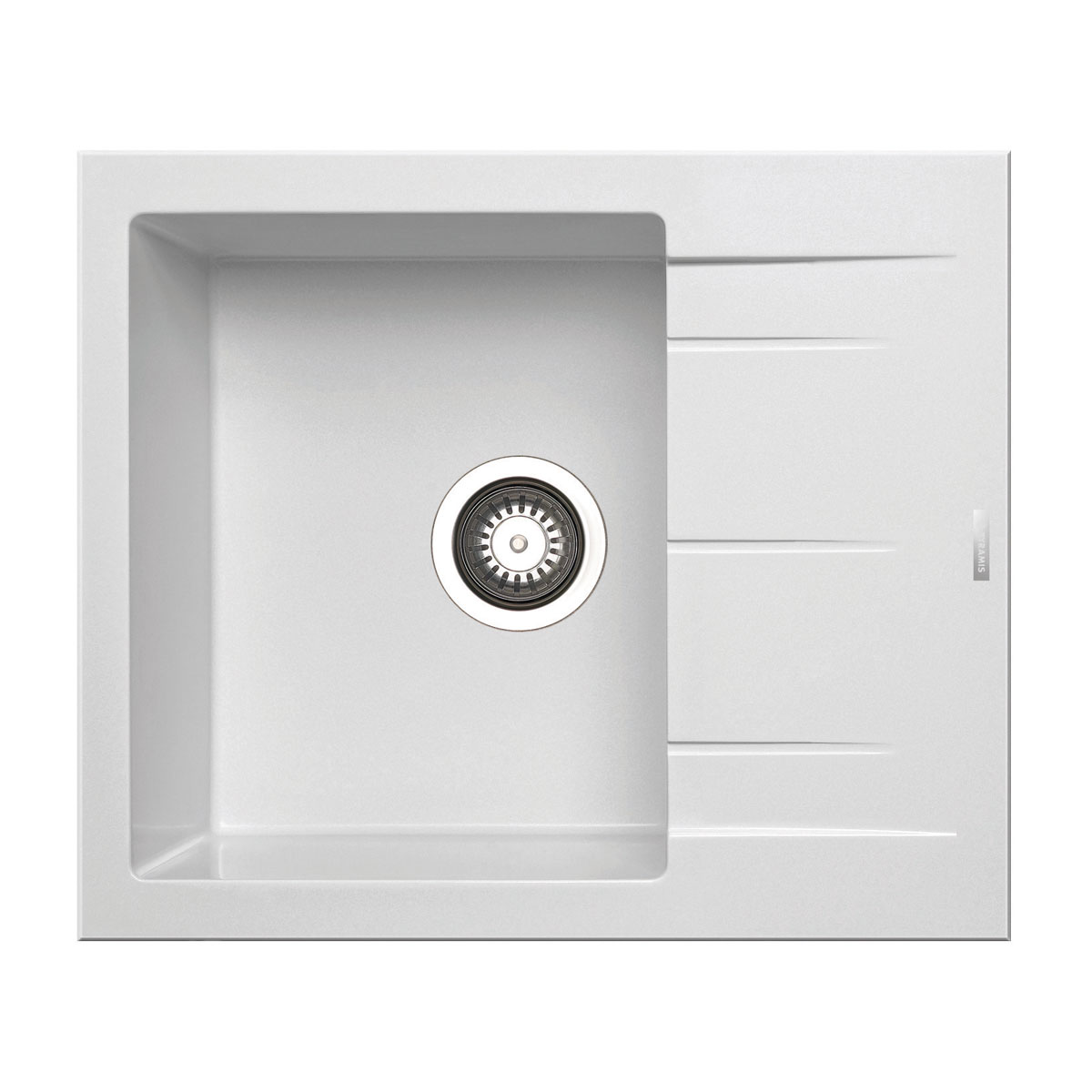 Pyramis  Einbauspuele ALAZIA 59 x 50 cm 1B 1D Granit Snow