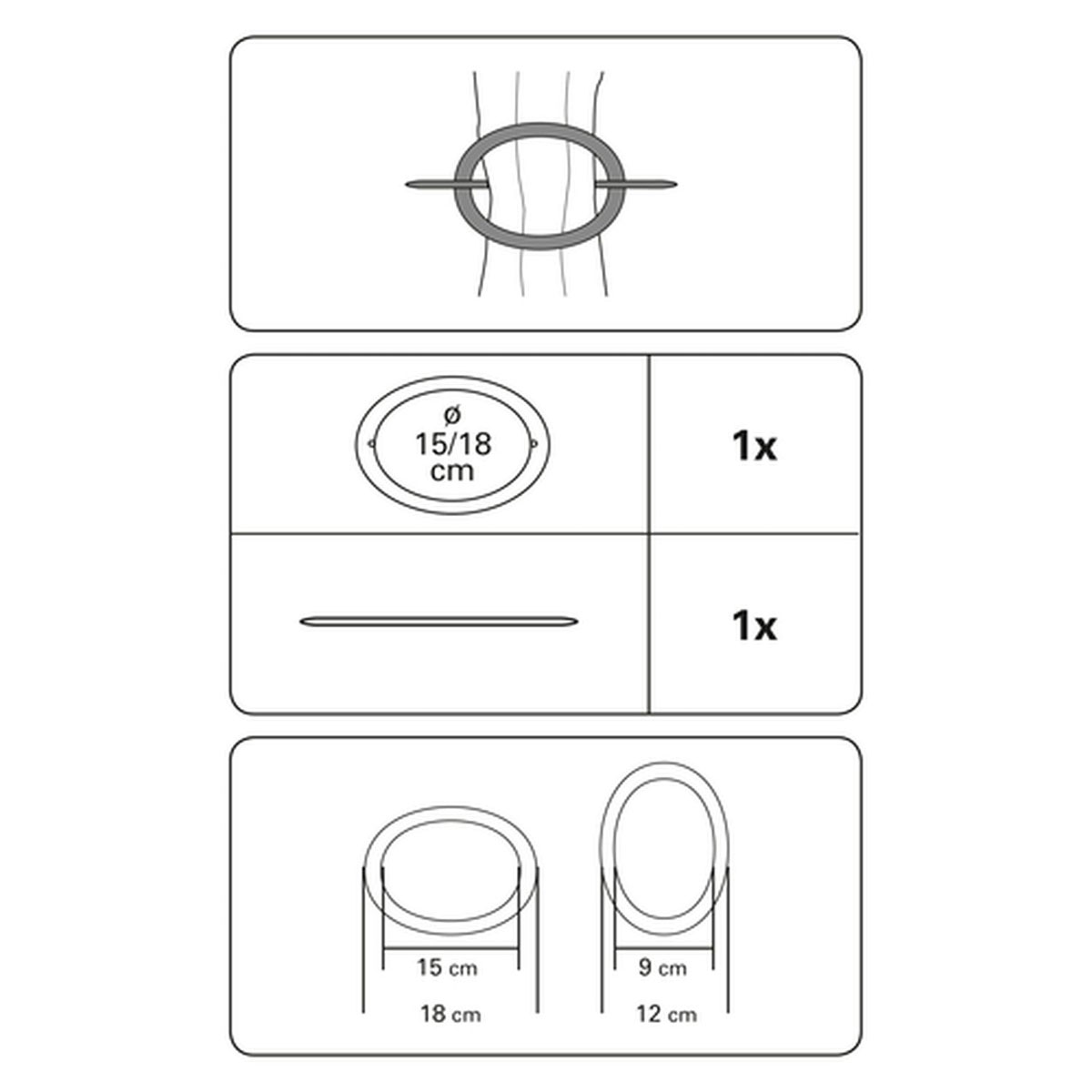 Gardinia Dekoring Oval 15 x 18 cm silber-matt Bild 2