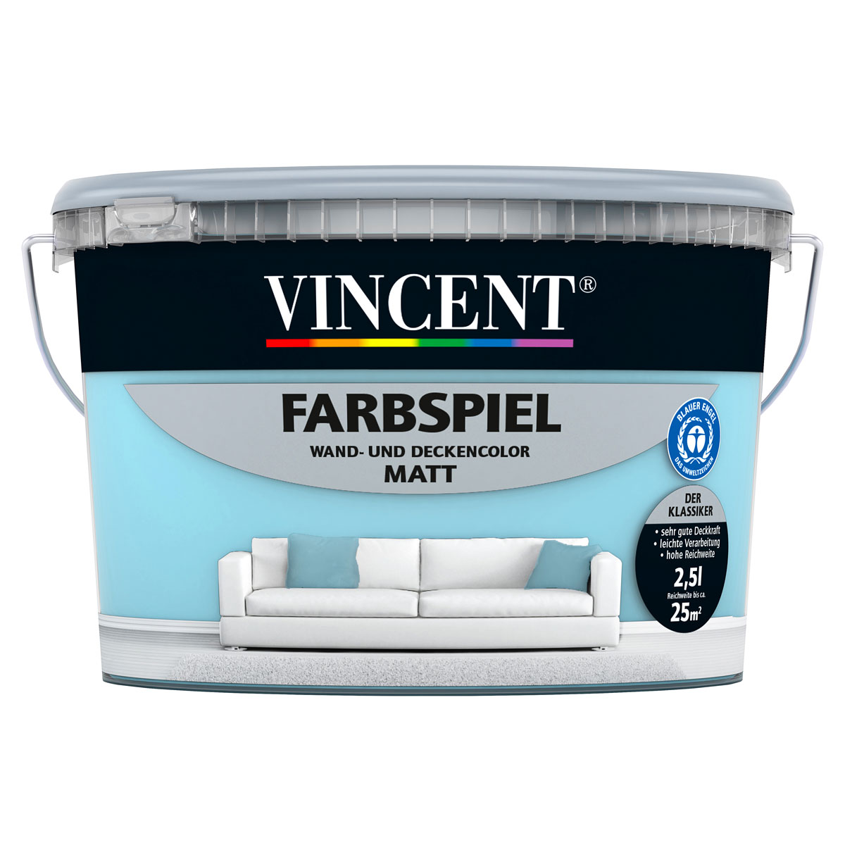 Vincent Farbspiel Aqua matt 2,5 L