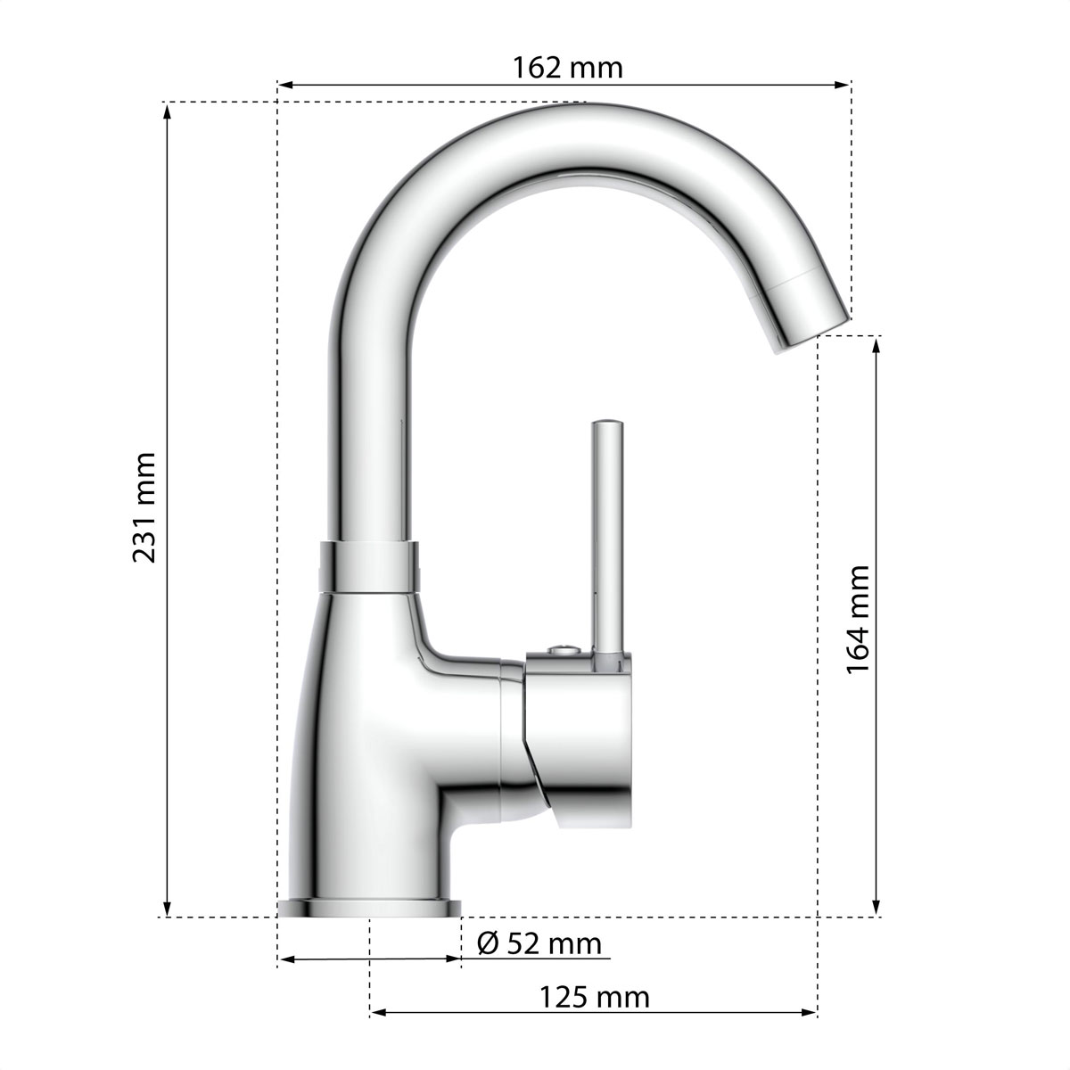 Eisl  Waschtischarmatur „Futura“ chrom mit Cold-Start-Funktion