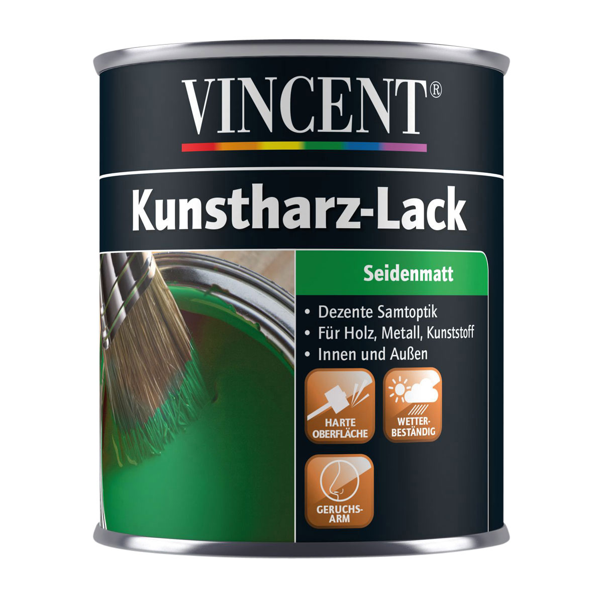 Vincent Kunstharz-Lack feuerrot seidenmatt 750 ml Bild 1