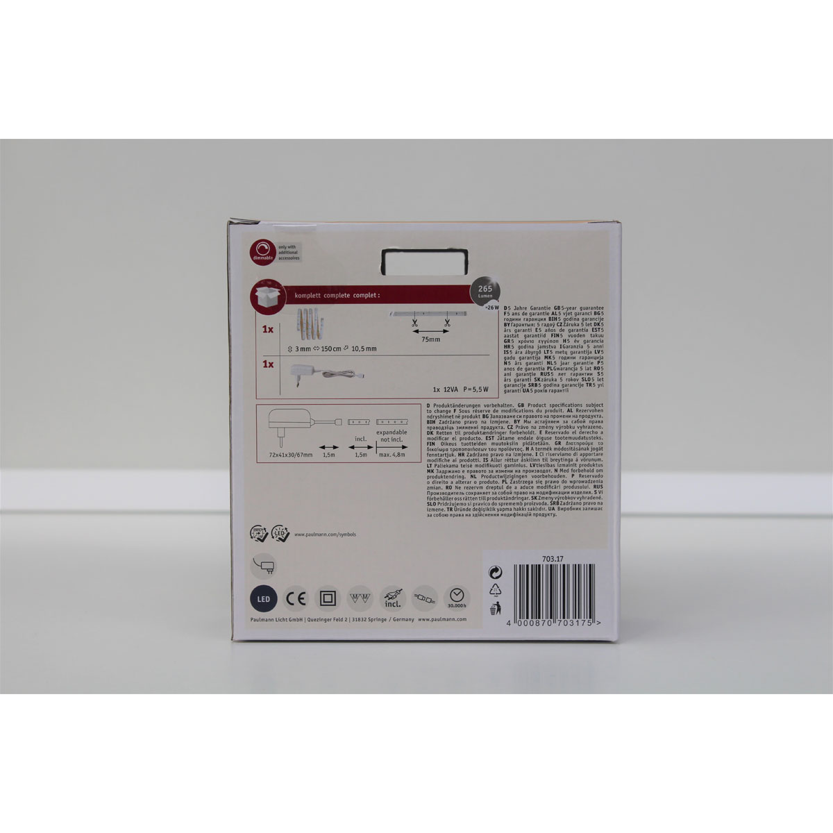 Paulmann LED-Lichtband-Basisset YourLED 1,5m warmweiß Bild 5