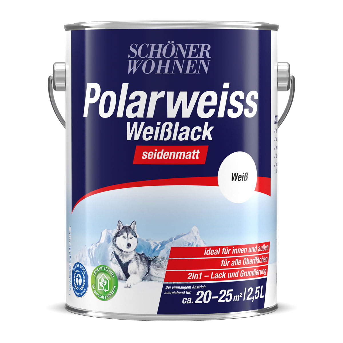 Schöner Wohnen Farbe Weißlack Polarweiß seidenmatt 2,5 L