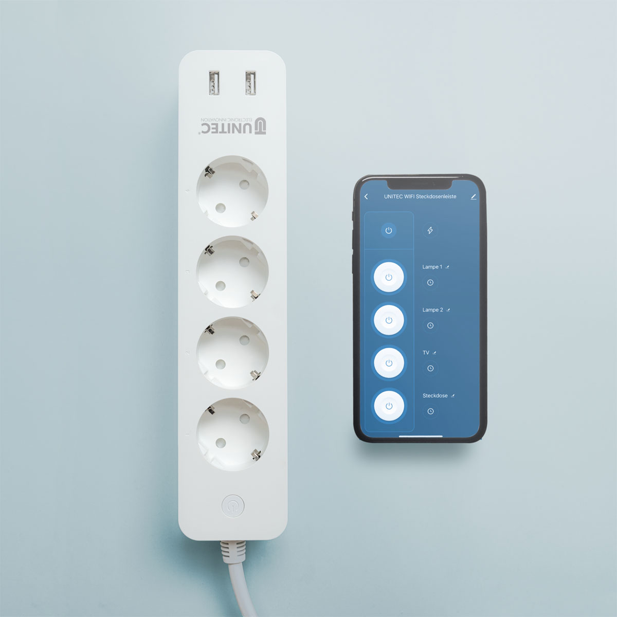 Unitec WIFI Steckdosenleiste Smart 4fach inkl 2xUSB weiß Bild 11