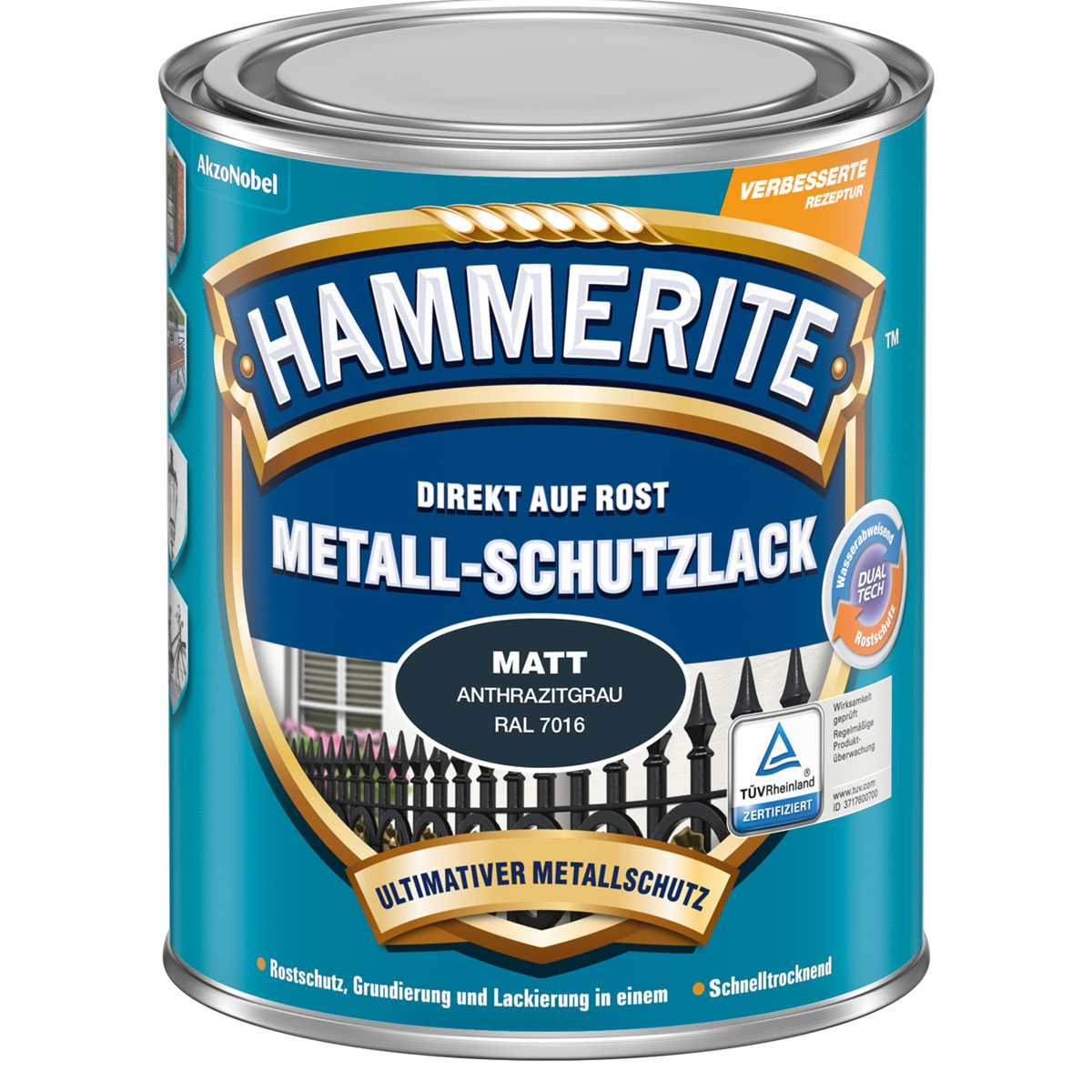 Hammerite Metallschutzlack anthrazitgrau matt 250 ml