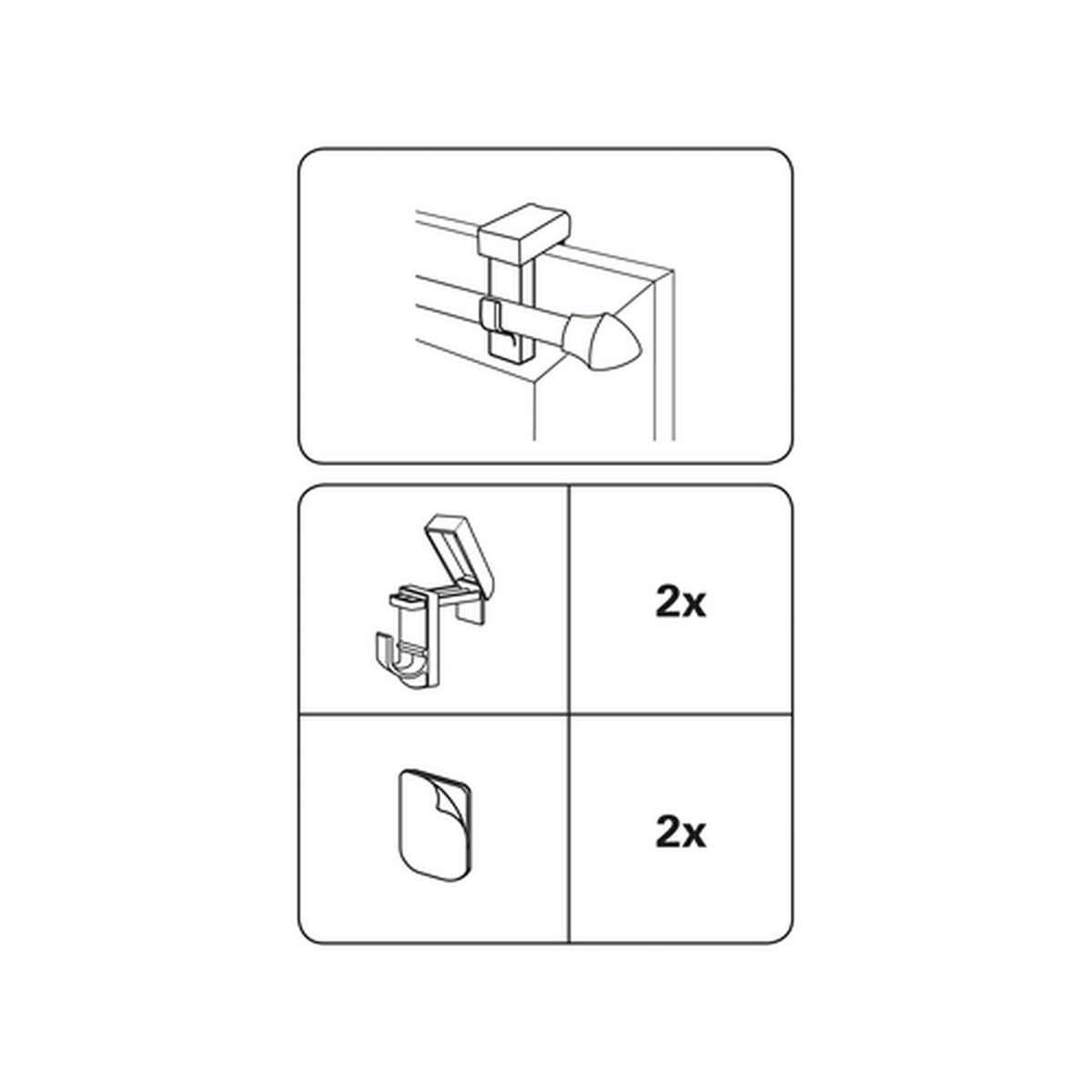 Gardinia Klemmträger Kunststoff für Vitragestangen/Caféhausstangen weiß Bild 3