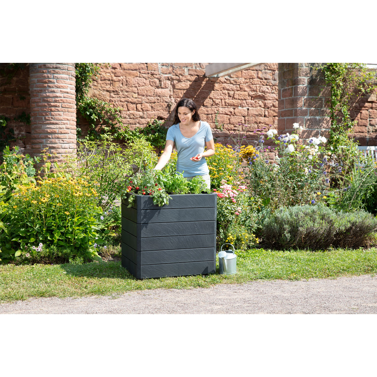 Garantia Hochbeet ERGO QUADRO M 75 Stone inkl FLORA Bild 5