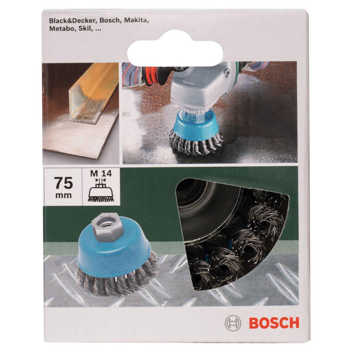 Bosch  DIY Topfbürste gezopfter Draht Durchmesser 75 mm M14 Bild 2