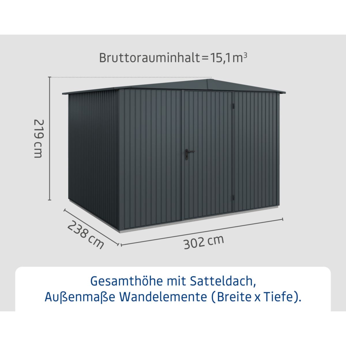 EcoStar  Gerätehaus Trend-STyp 3RAL7016 1 flg Bild 3