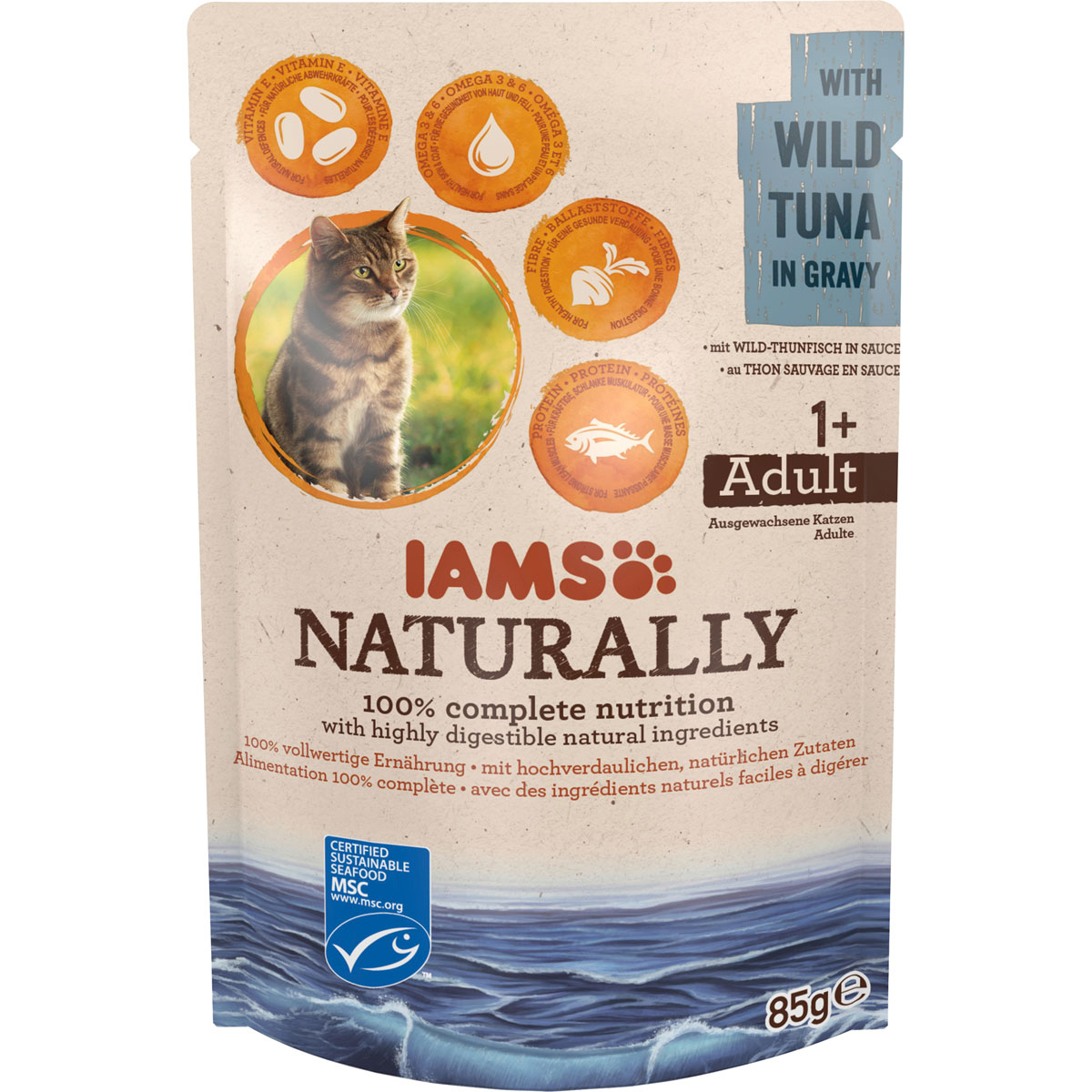 IAMS Nassfutter Naturally Katze Erwachsen Thunfisch 85 g Bild 2