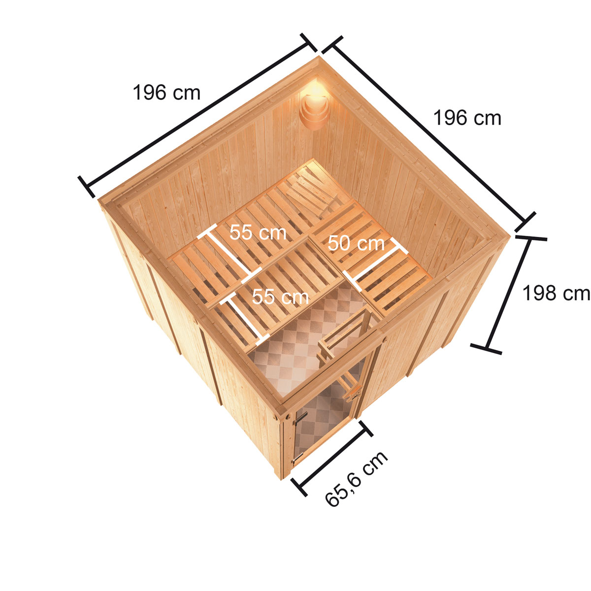Karibu Sauna Oulu naturbelassen integrierte Steuerung Bild 2