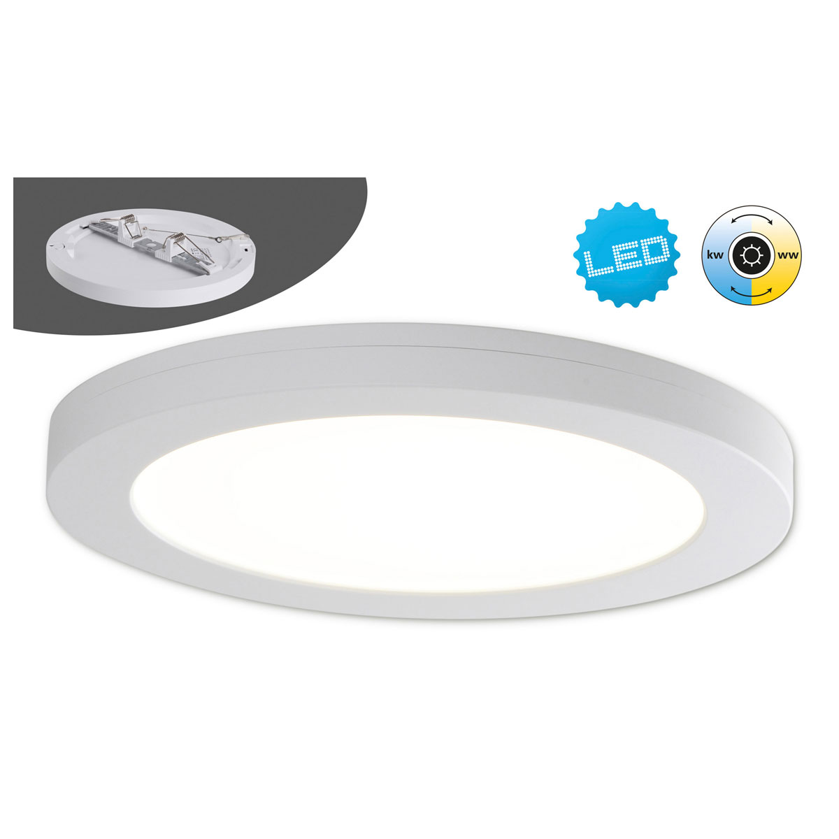 Naeve LED DL Bonus Metall/KS weissLxBxH: 21,7x21,7x1,6cm Bild 2