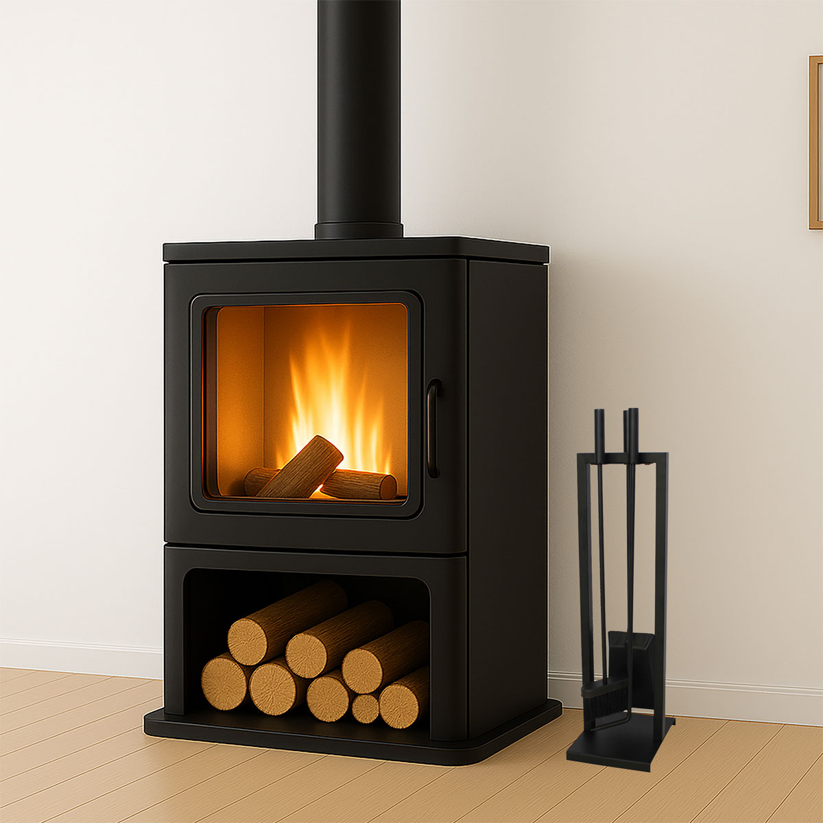 MyFireTool Kaminofenbesteck, 3tlg., Farbe: Schwarz, pulverbeschichtet Bild 2