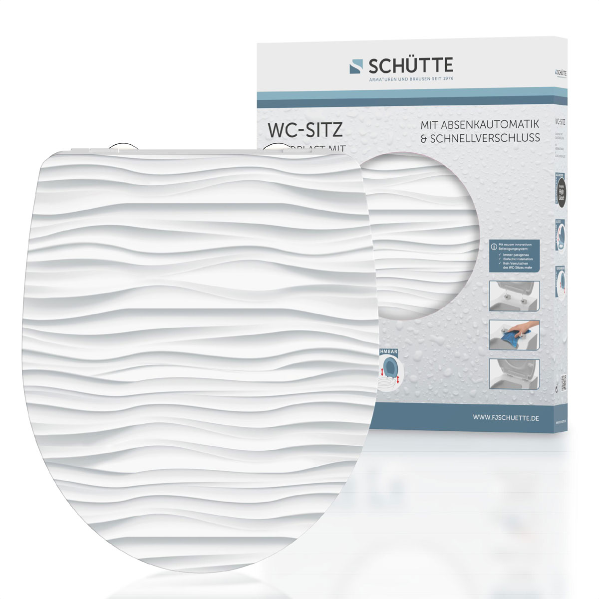 Schütte Duroplast HG WC-Sitz WHITE WAVE mit Absenkautomatik und Schnellverschluss Bild 2