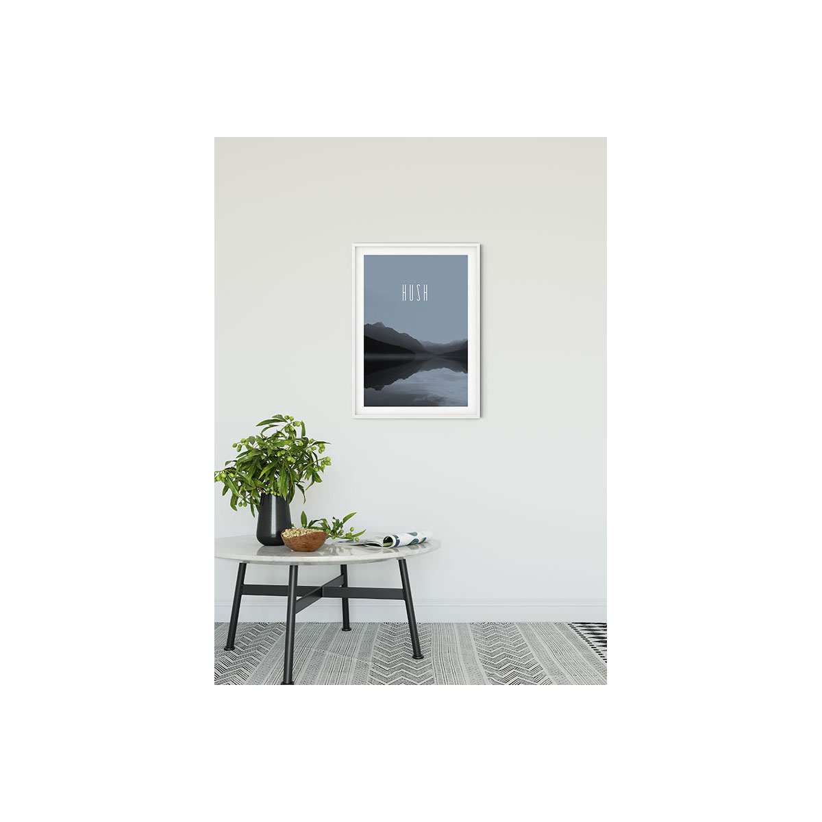 Komar  Wandbild Word Lake Hush Steel 50x70 cm