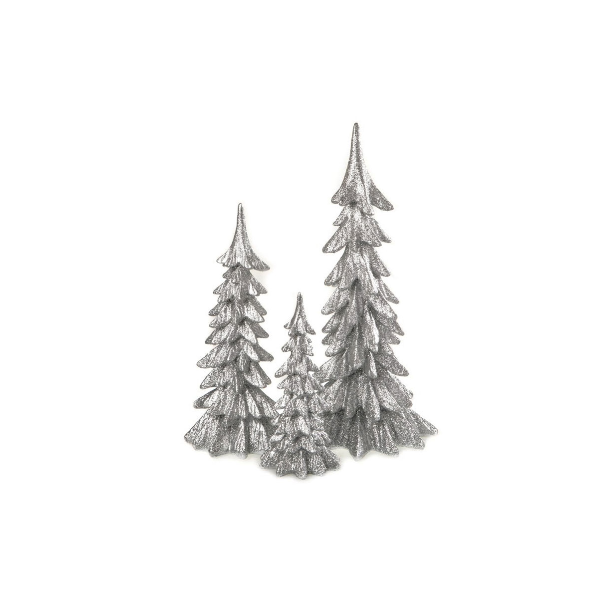 Tanne silber mit Glitzer Durchmesser 8,5 cm Höhe 19 cm