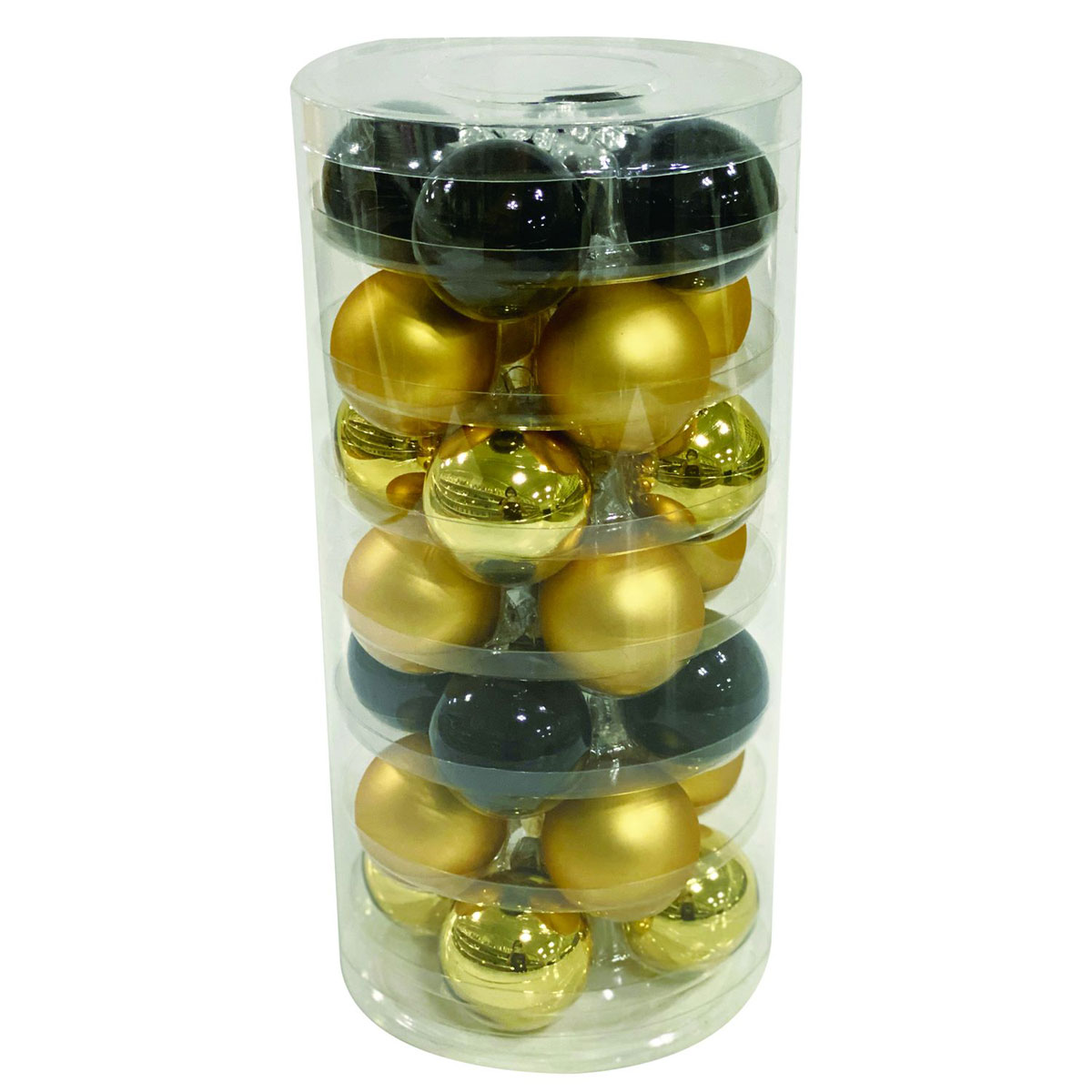 Ambientis Glaskugeln 4,5 cm Schwarz-Gold-Mix 28 Stk.