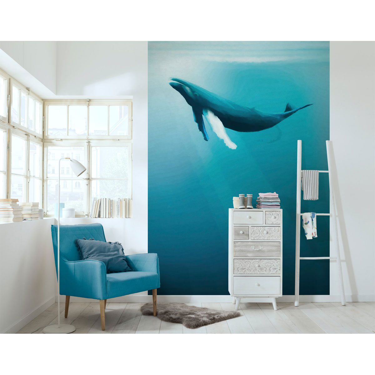 Komar  Vlies Fototapete Artsy Humpback Whale 200x280 cm
