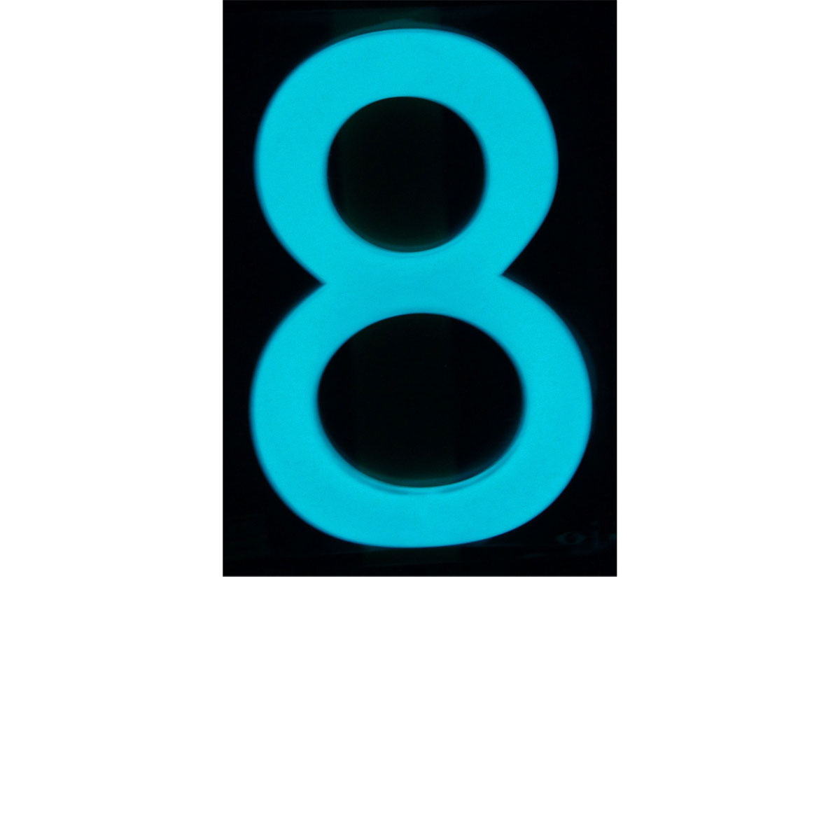 Alpertec Hausnummer 8 nachtleuchtend selbstklebend weiß-grün Bild 2