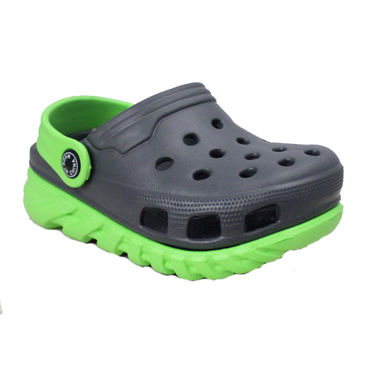 Scheibler Kinderclogs anthrazit-lime Größe 32/33