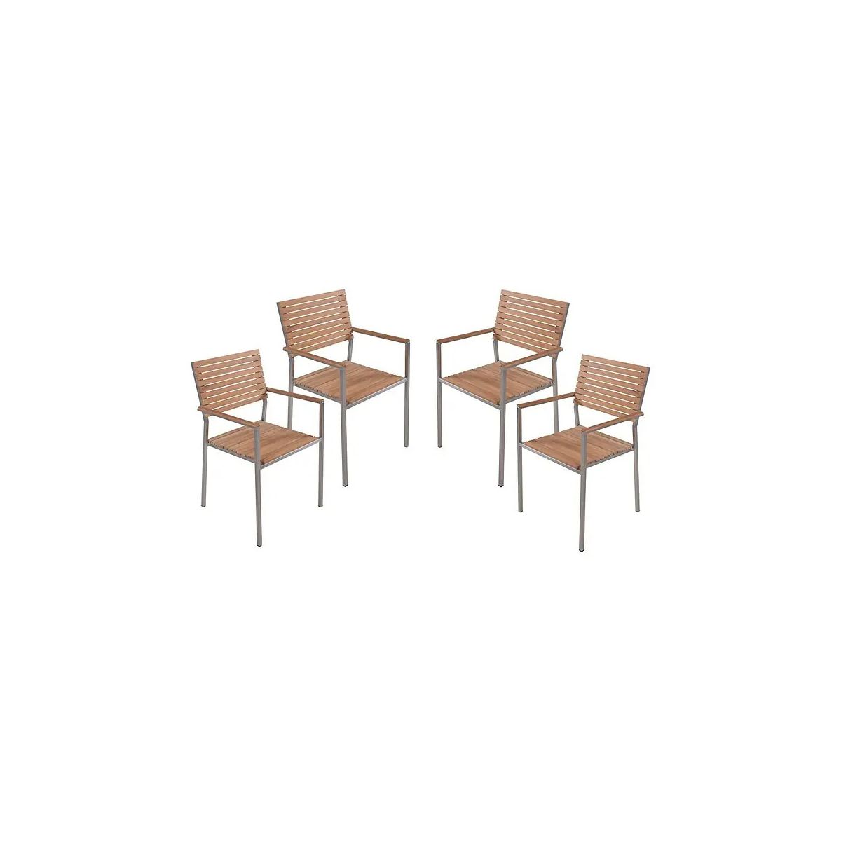 Stapelstuhl-Set „Denver“ Teak 4er Set