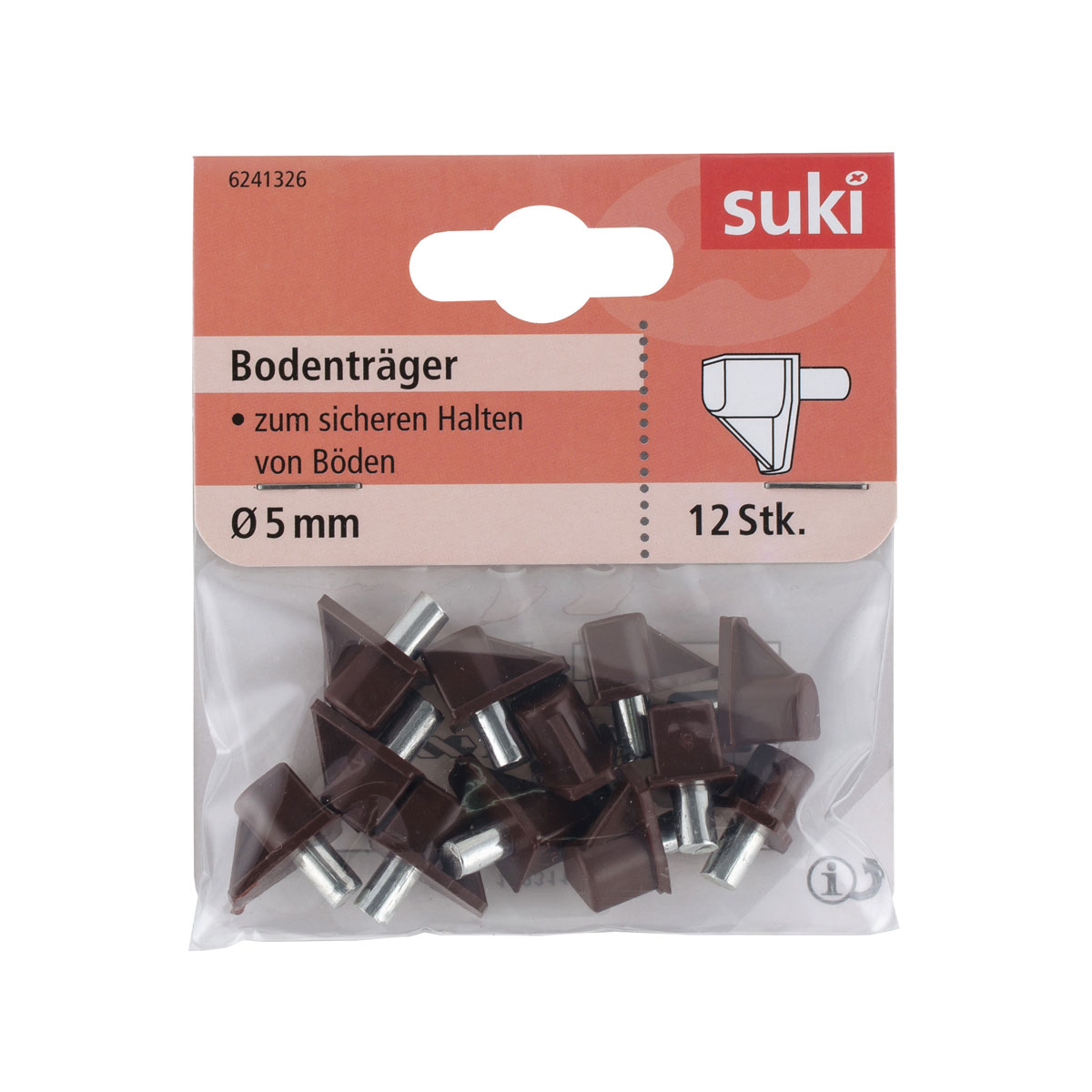 Suki Bodenträger Stahl Durchmesser 0,5 x 0,8 cm braun 12 Stück Bild 1