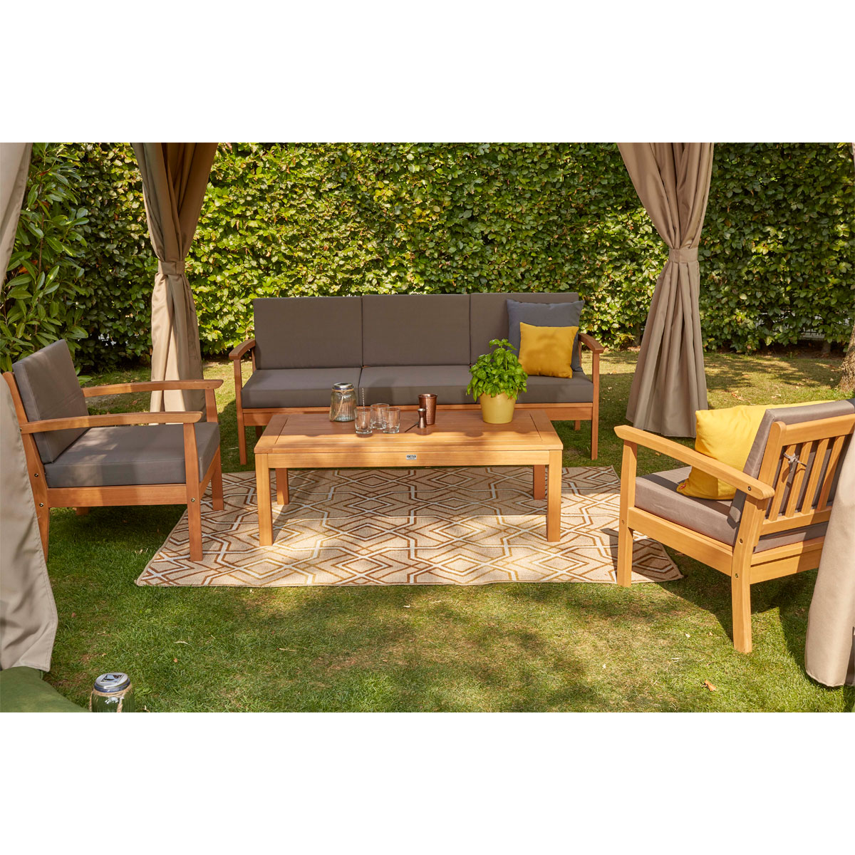 Siena Garden Loungeset „Tavira“, teaklook/dunkelgrau Bild 6