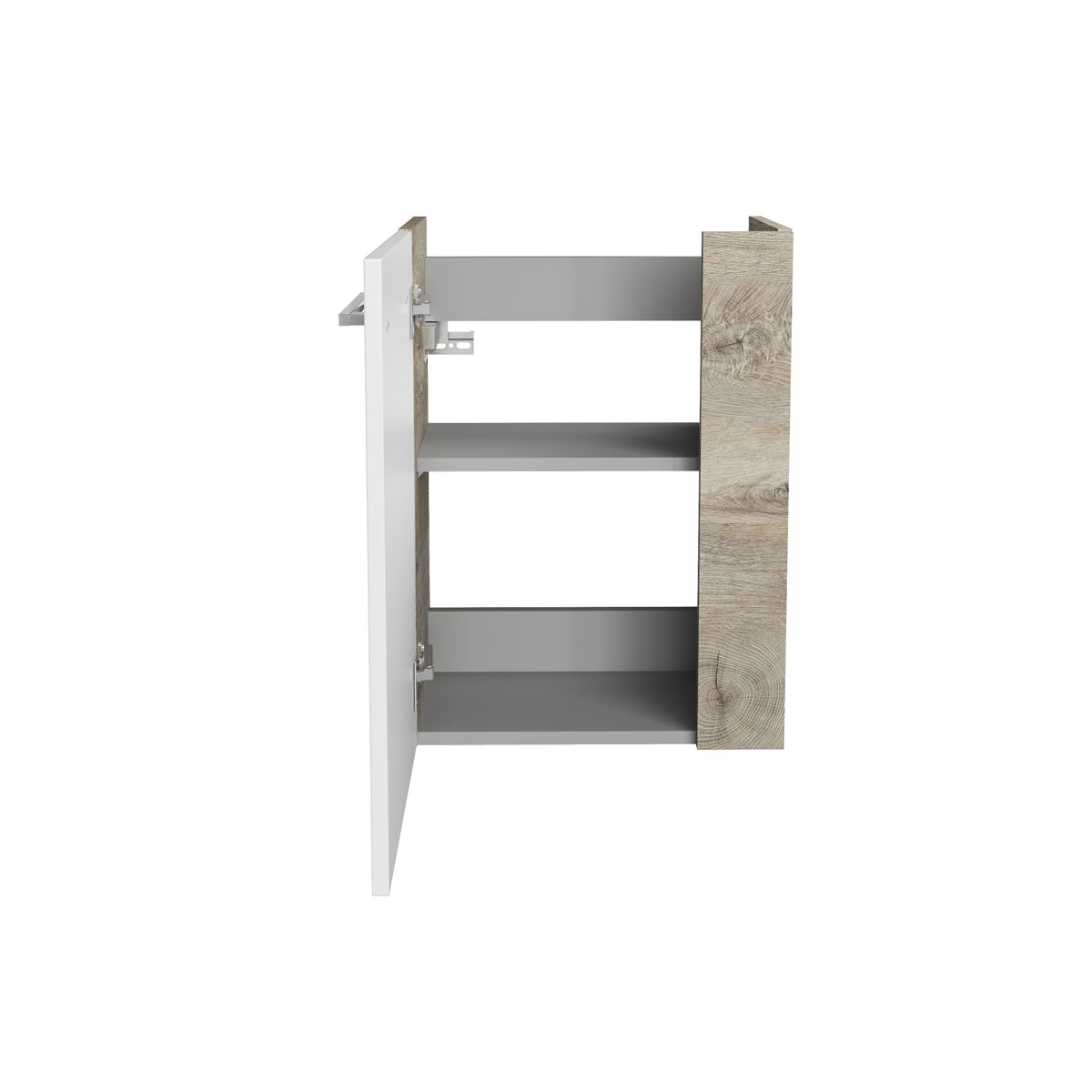 Fackelmann  Gäste-WC Waschtischunterschrank links SBC 440 x 600 x 243 mm NatureOak/Weiß Bild 2