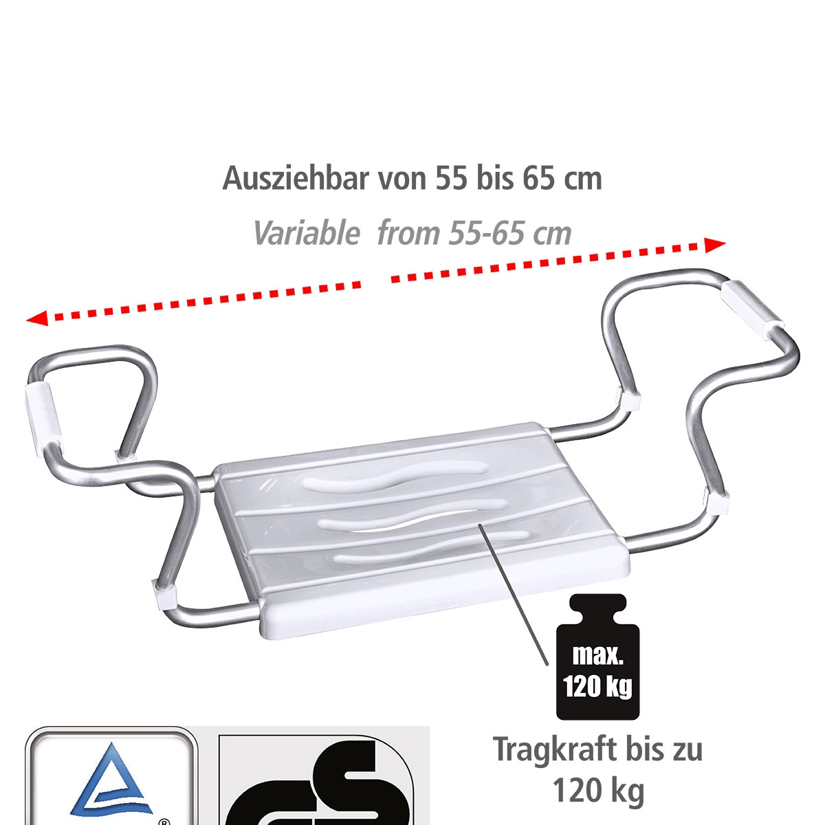 Wenko Badewannensitz Secura weiß ausziehbar Bild 2