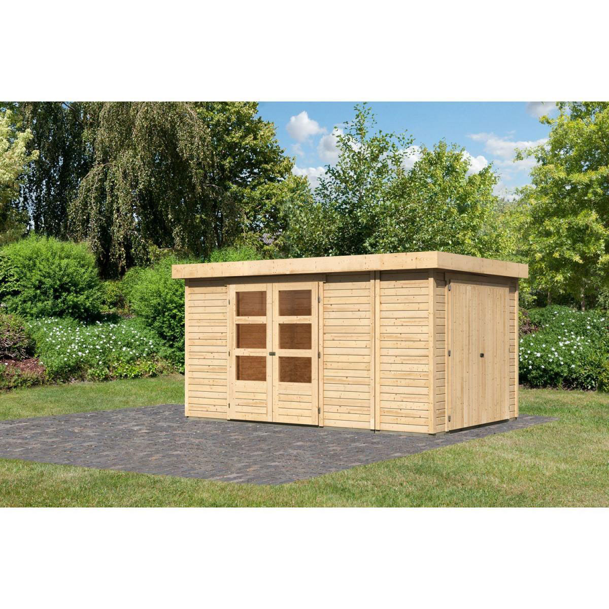 Karibu Gartenhaus Retola 6 inkl Anbauschrank