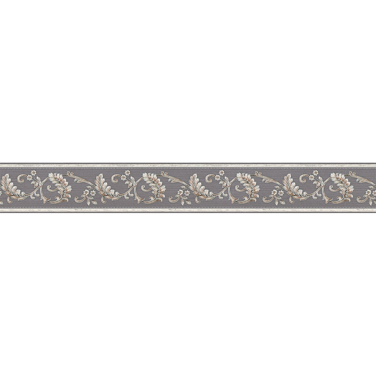 Selbstklebende-Borte Ranken-Ornament silbergrau 5 m