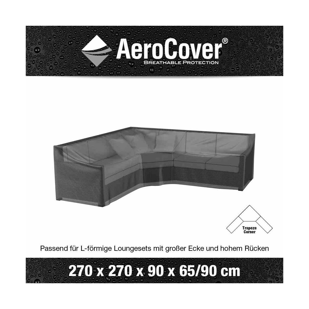 AeroCover Schutzhülle für L-förmige Loungesets 270 x 270 x 90 x 65/90 cm anthrazit Bild 3