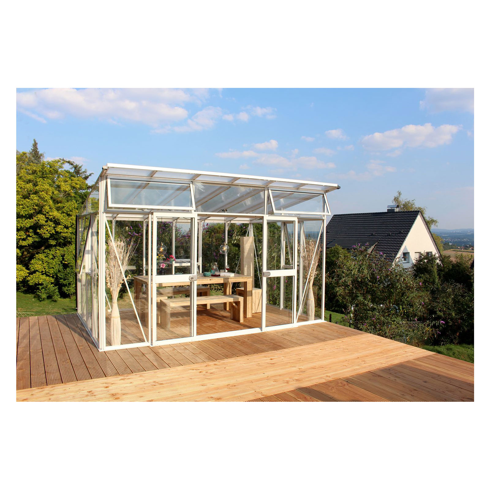 Vitavia Gewächshaus Aura 11500 11,5m² 10 mm Hohlkammerplatten weiß