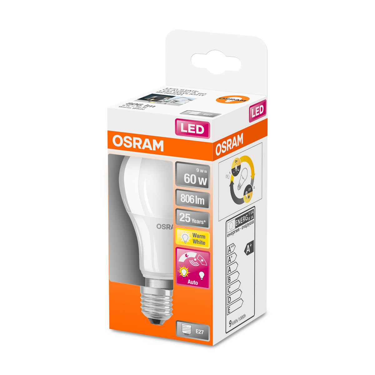 Osram LED-Leuchtmittel E27 60W Lichtsensor Bild 2