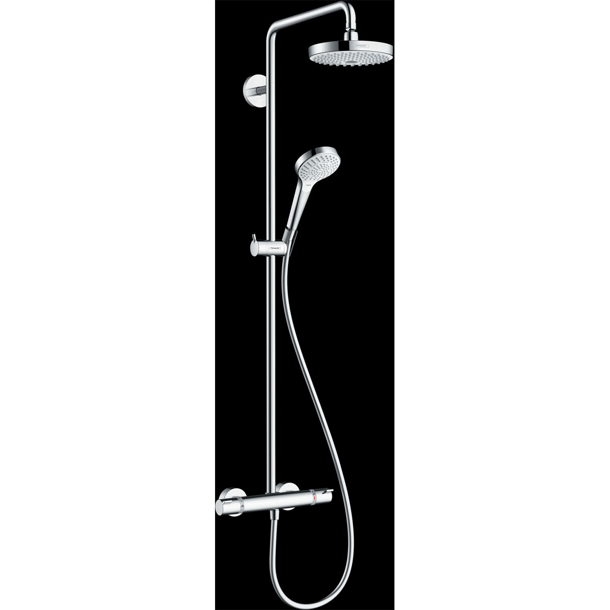 Hansgrohe  Duschsystem 180 Croma Select S 2 Strahlarten mit Thermostat Weiß/Chrom