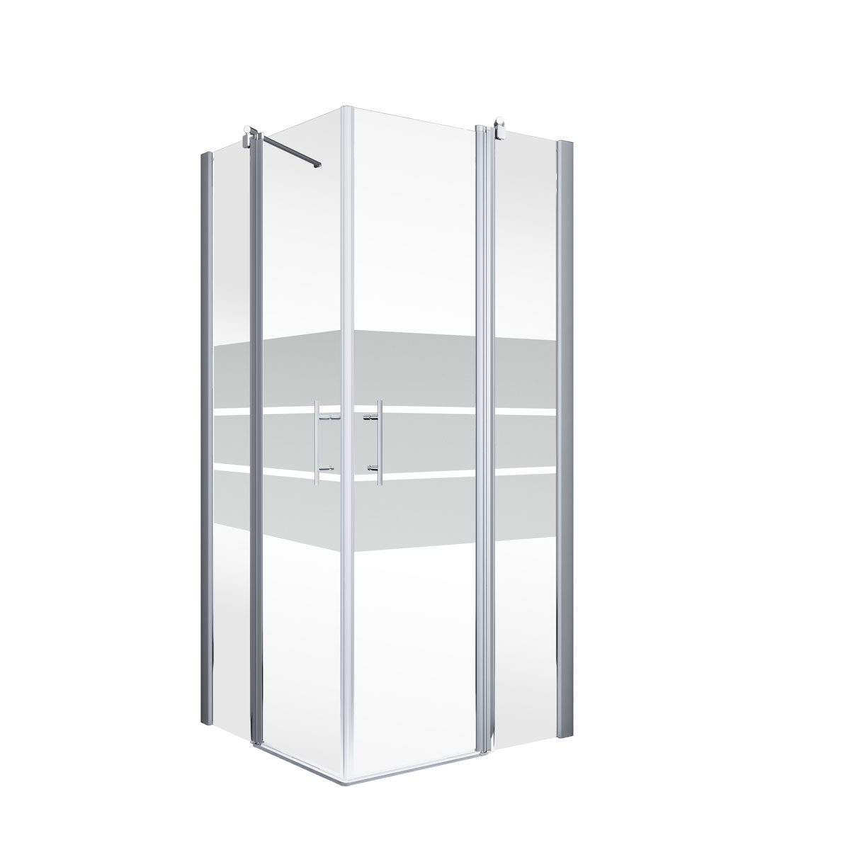 Schulte Eckdusche mit Drehtür Alexa Style 2.0 Alu Natur 90 x 192 x 90 cm ESG fixil Bild 2