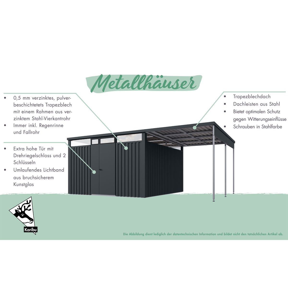 Karibu Metall Gerätehaus Oesten 1,5 Bild 5