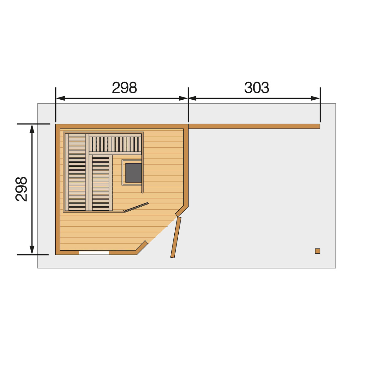 Weka  Saunahaus Salo Größe 2 Sparset 7,5 kW OS grau Bild 3