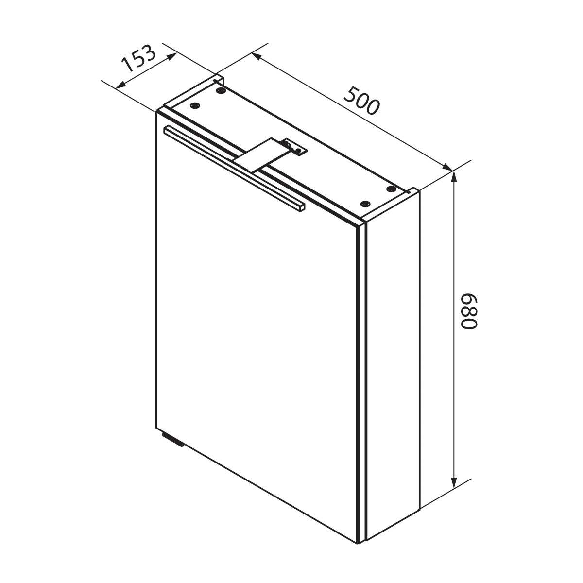 Fackelmann  Gäste-WC Spiegelschrank rechts SBC 500 x 680 x 153 mm NatureOak Bild 4