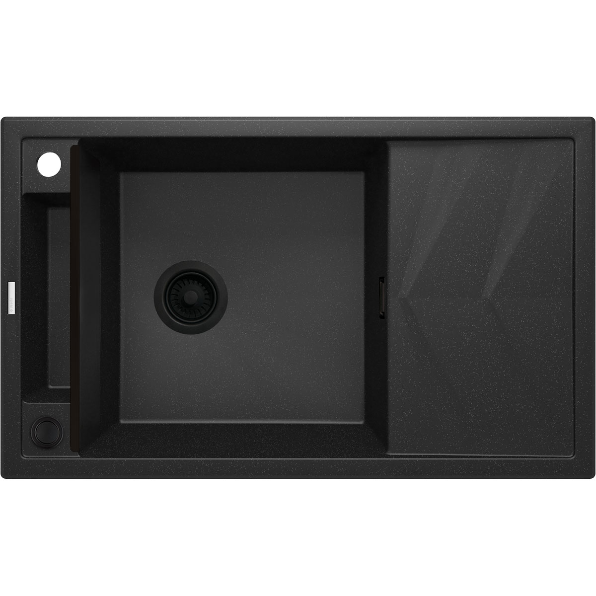 deante  1 Becken Granitspüle MAGNETIC mit Abtropffläch graphit metallic