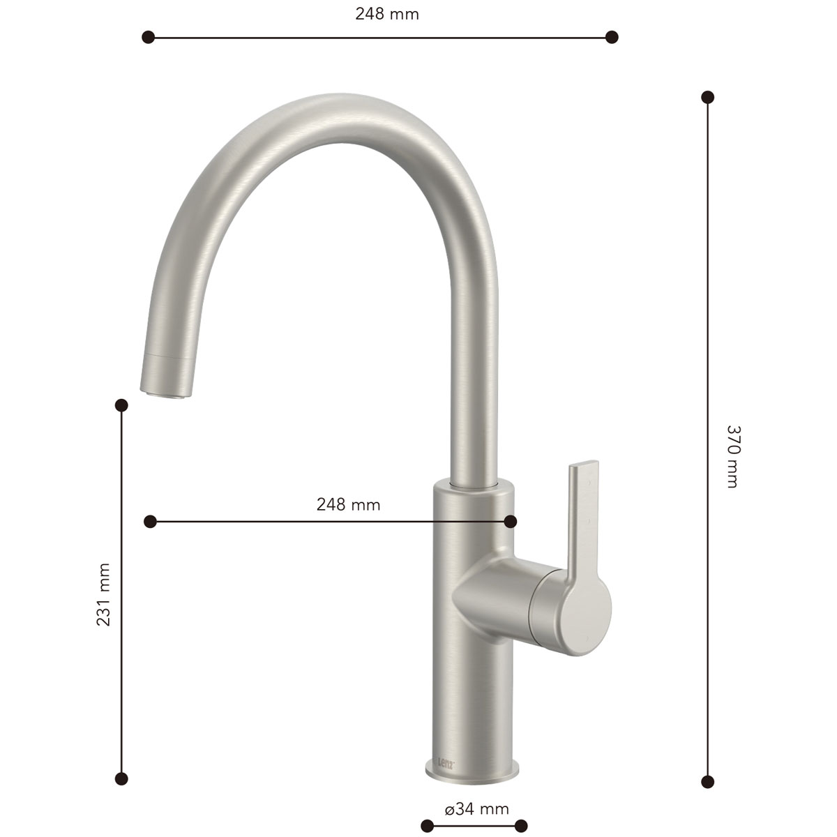 Lenz  Küchenarmatur ANELA Edelstahloptik Bild 3