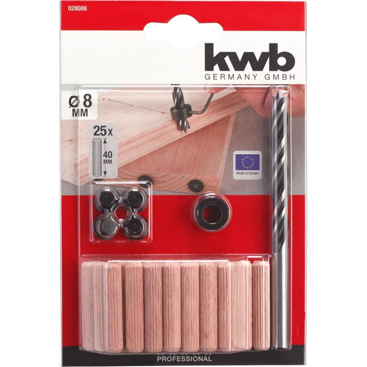 kwb  Bohr- und Dübel-Satz 31 teilig Durchmesser 8 mm Bild 2