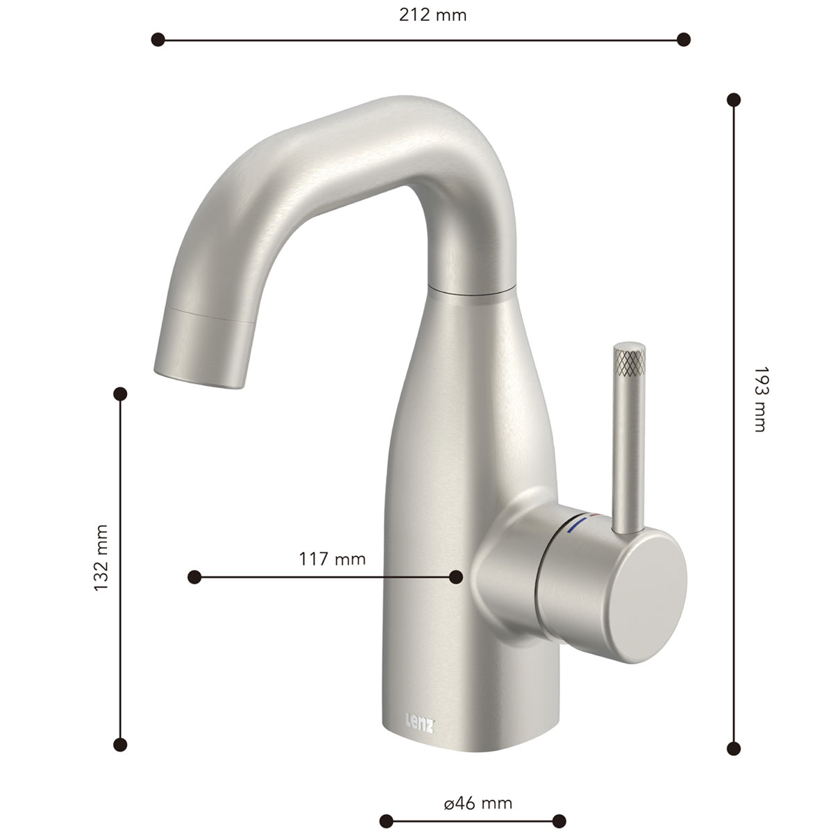 Lenz  Waschtischarmatur POLA Edelstahloptik Bild 4