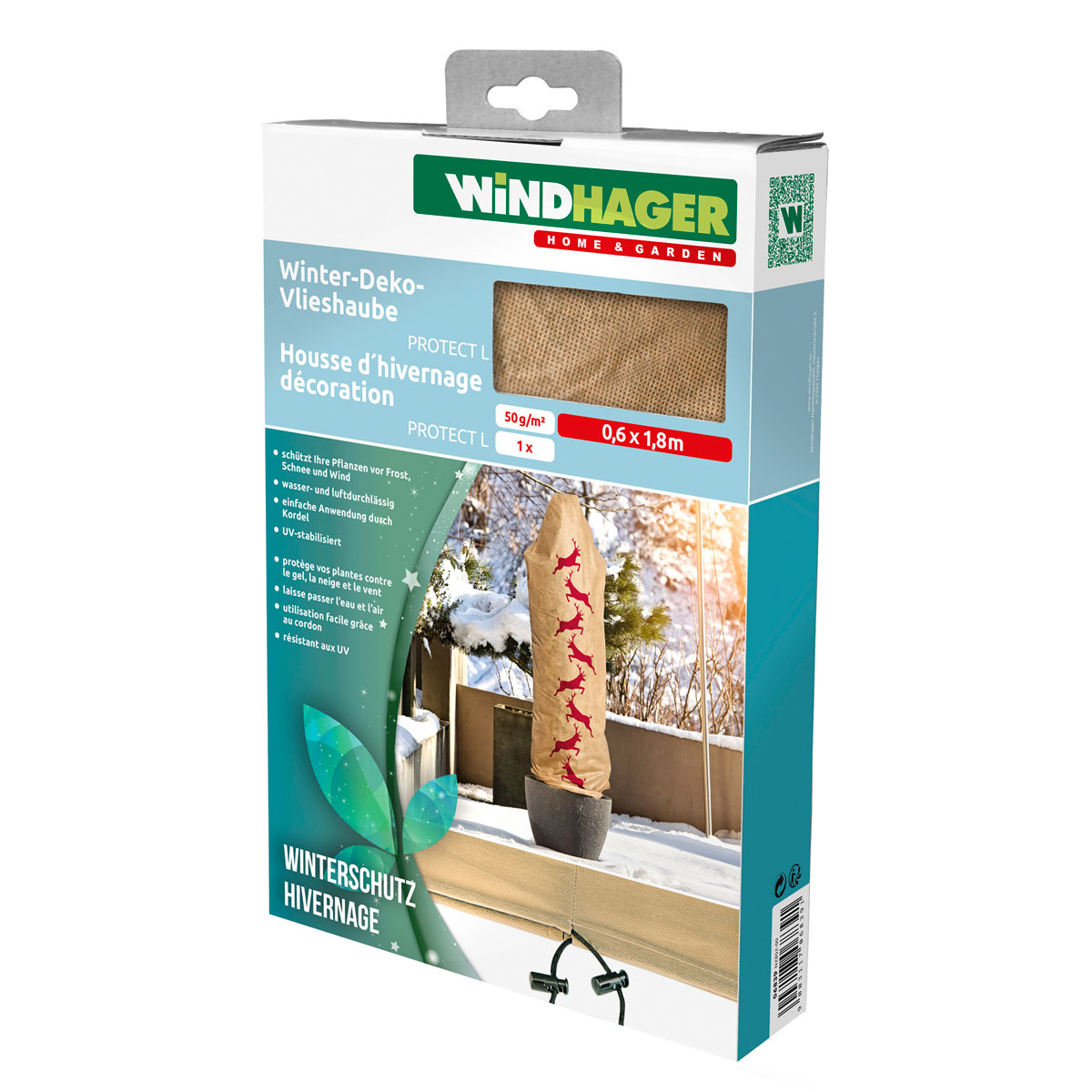Windhager Deko-Vlieshaube Protect Hirsch XXL 1,4 m x 2,0 m Bild 1