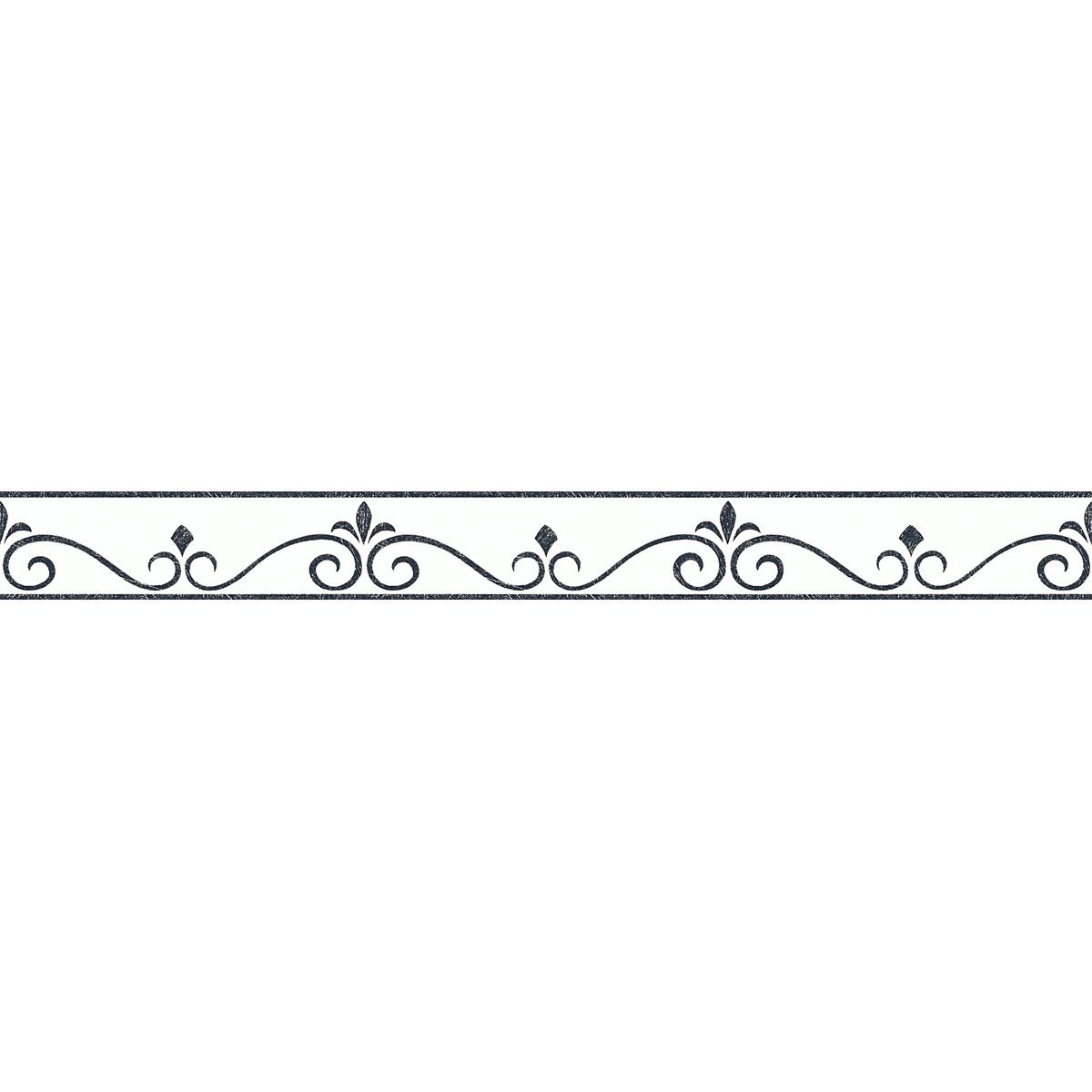 Selbstklebende-Borte Ornament schwarz-weiß