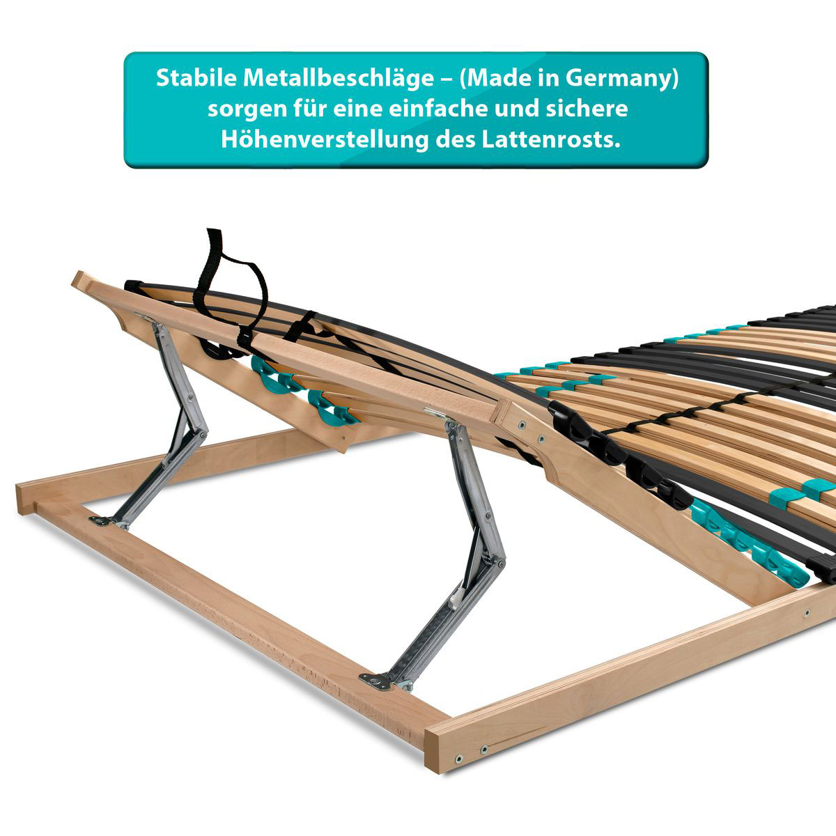 Coemo 7-Zonen Lattenrost DRÖMSON 28 Federleisten Kopfteil verstellbar 90 x 200 cm Bild 10