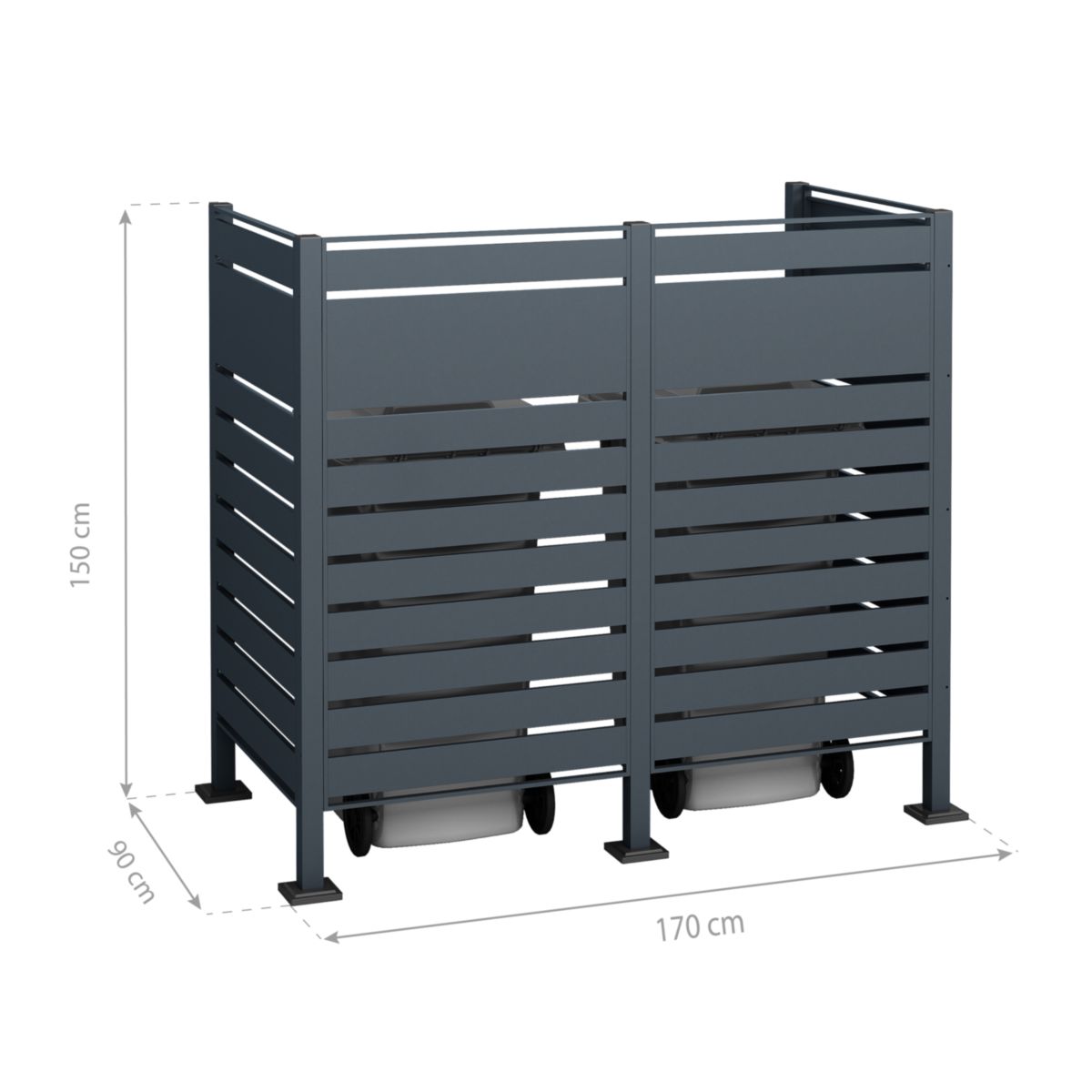 Westmann Mülltonnenverkleidung Planum 2x 240 L 1er Box 90x170x150 cm Bild 7