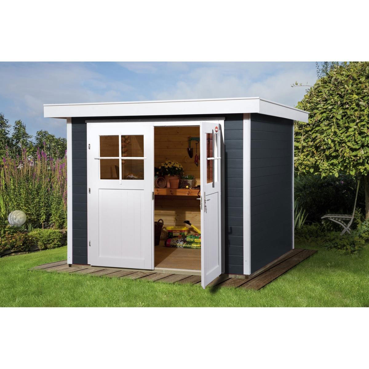 Weka Gartenhaus 227 257 x 280 x 217 cm schwarz Bild 1